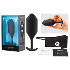b-Vibe Snug Plug 4 - dubbelkulkad analplugg (257 g, svart)