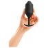 b-vibe Snug Plug 4 - dubbelkulig analplugg (257g) - svart
