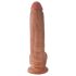 King Cock - dildo med pung - 23 cm - brun