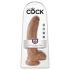 King Cock - dildo med pung - 23 cm - brun