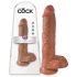 King Cock 10 med pung - stor dildo (25 cm) - brun