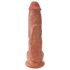 King Cock 10 med pung - stor dildo (25 cm) - brun