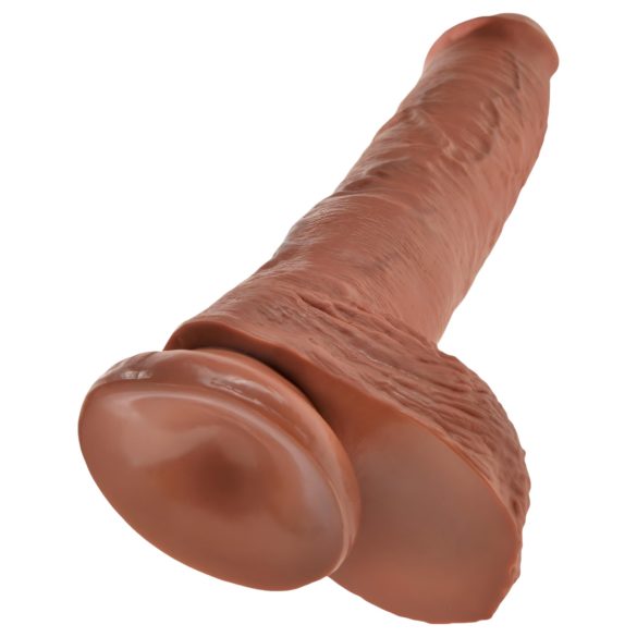 King Cock - dildo med pung - stor 25 cm - brun