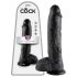 King Cock 10" Dildo med Testiklar (25 cm) - Svart
