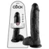 King Cock - dildo med pung - 25 cm - svart