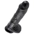 King Cock - dildo med pung - 25 cm - svart