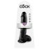 King Cock 10" Dildo med Testiklar (25 cm) - Svart