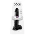 King Cock - dildo med pung - 25 cm - svart