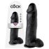 King Cock 12 stor dildo med kulor (30 cm) - svart