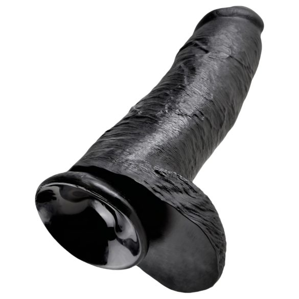 King Cock - dildo med pung - 30 cm - svart