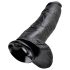 King Cock 12 stor dildo med kulor (30 cm) - svart