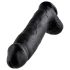 King Cock 12 stor dildo med kulor (30 cm) - svart