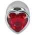 Diamond aluminium analplugg - silver/röd, 85g
