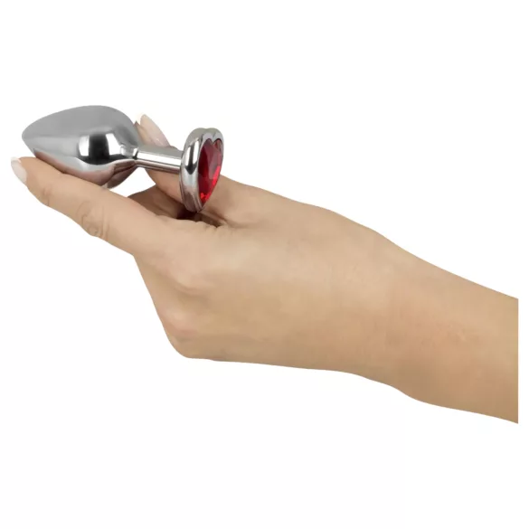 You2Toys - Diamond - 85 g aluminium analplugg (silver/röd)