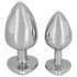 Diamond aluminium analplugg - silver/röd, 85g