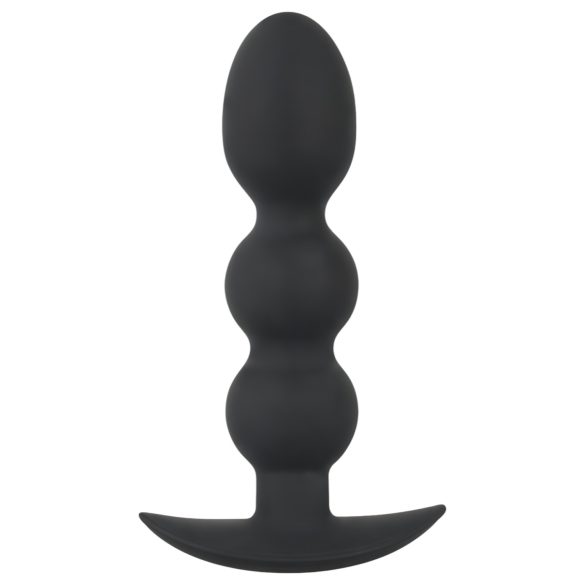 Svart Sammet Tyngd - 145g analplugg med kulor (svart)