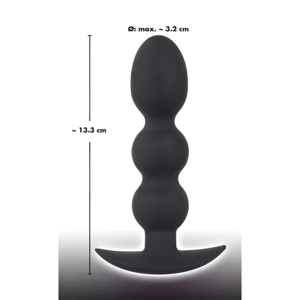 Black Velvets - analplug med kulor - tung 145g - svart