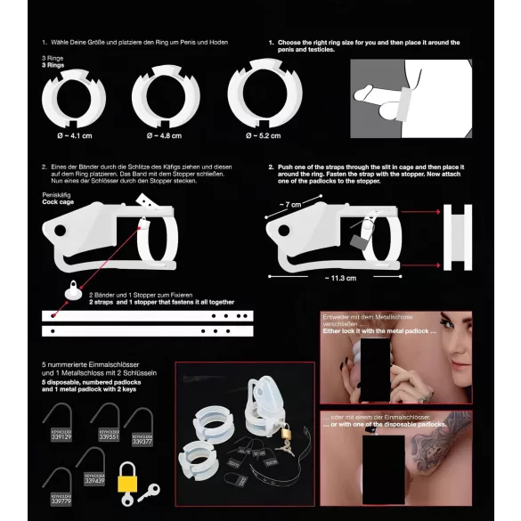 You2Toys - peniskorg - silikon bur för penis - vit