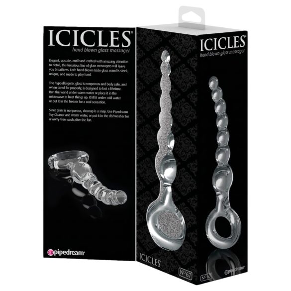 Icicles No. 67 - glaskulformad dildo (transparent)