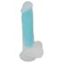 You2Toys Glow in the Dark - Sugande, Självlysande Dildo med Sugkopp (Blå)