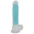 You2Toys Glow in the Dark - Sugande, Självlysande Dildo med Sugkopp (Blå)
