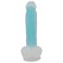 You2Toys Glow in the Dark - Sugande, Självlysande Dildo med Sugkopp (Blå)