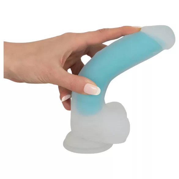 You2Toys - dildo med sugkopp - självlysande - blå