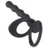 Black Velvet - Dubbel njutning: analdildo & penisring (svart)