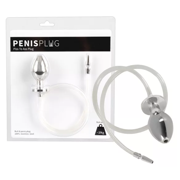 Piss to Ass Plug - urinalplugg med hål - analplugg med urinrörstapp