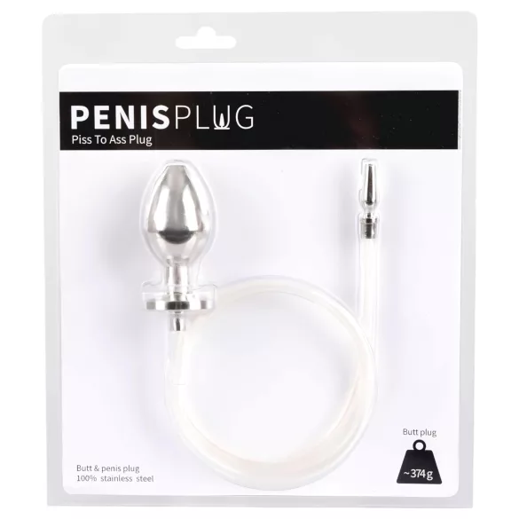 Piss to Ass Plug - urinalplugg med hål - analplugg med urinrörstapp