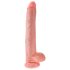King Cock - dildo med pung - 35 cm - naturfärg