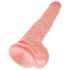 King Cock - dildo med pung - 35 cm - naturfärg