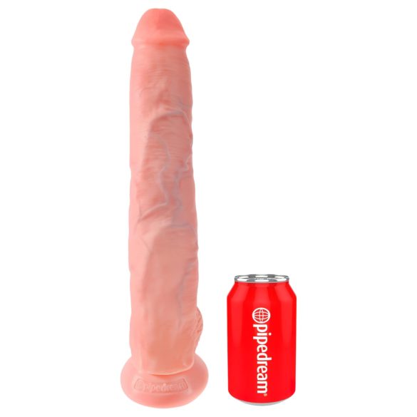 King Cock - dildo med pung - 35 cm - naturfärg