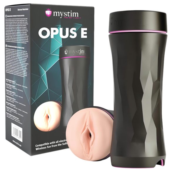 mystim Opus E Vagina - elektro konstgjord vagina (natur-svart)
