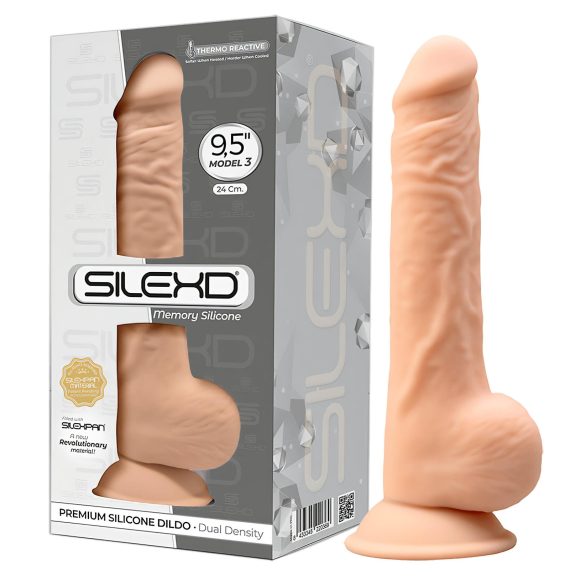 24cm Silexd dildó med sugkopp - Naturlig