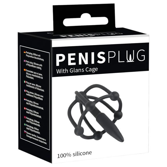 Penisplug - penisbur bur med dilator - silikon svart