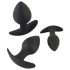 Black Velvet silikon analpluggset (3 delar) - svart