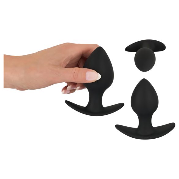 Black Velvets - analpluggsset i silikon - 3 delar - svart