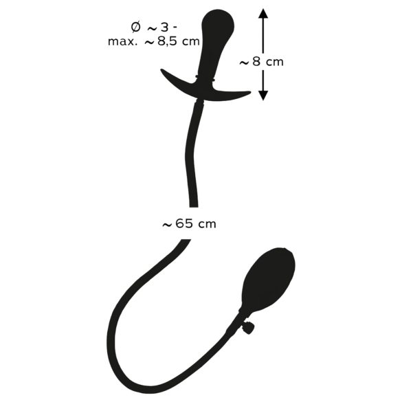You2Toys - uppblåsbar analplugg med kulor - svart