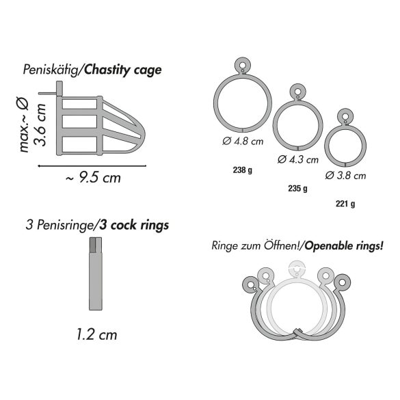 You2Toys - kukburhållare - metall peniskorg med lås