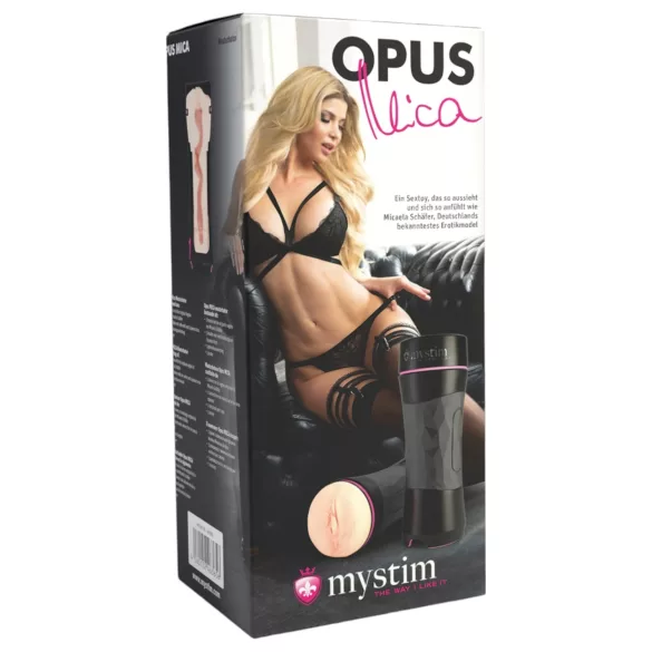 mystim OPUS Mica - realistisk masturbator vagina - natur svart