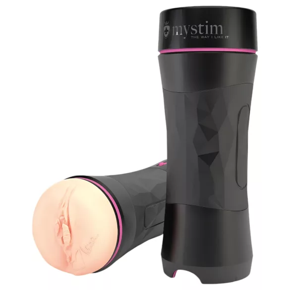 mystim OPUS Mica - realistisk masturbator vagina - natur svart