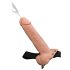 Fetish Strap-On 9 - ihålig sprutande dildo med remmar (naturlig)