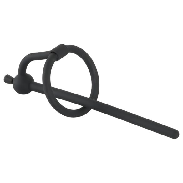 Penisplug - dilatator med ollonring - silikon 0,6mm svart