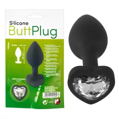 You2Toys - analplugg med vit sten - svart