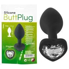 You2Toys - analplugg med vit sten - svart