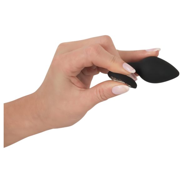 You2Toys - analplugg med vit sten - svart