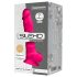Silexd 7 - Sugkoppsdildo med testiklar - 17,5 cm (rosa)