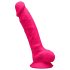Silexd 7 - Sugkoppsdildo med testiklar - 17,5 cm (rosa)