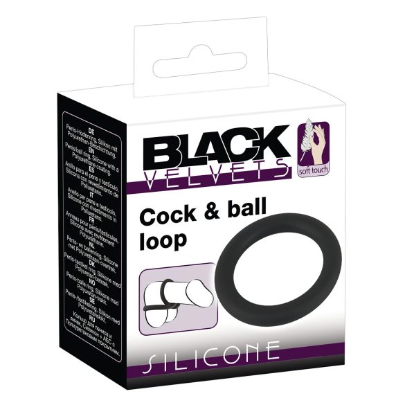 Black Velvet - Silikon penisring (svart) - 5 cm